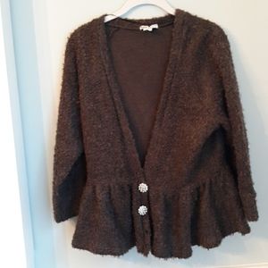 Charcoal Gray wool sweater with lovely buttons